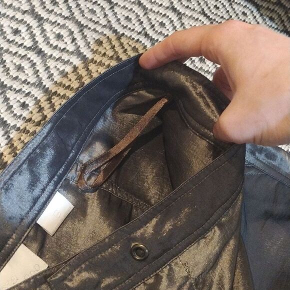 Two Piece Debra Deroo Women's Size Small Gray Suit, Metallic Jacket and Pants - Picture 11 of 12